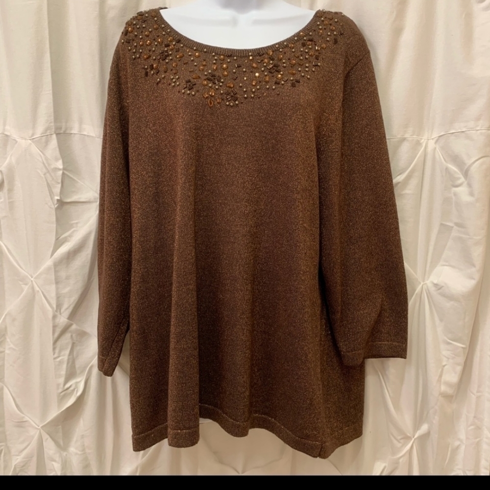 TanJay Shimmery Beaded Bejewled Sweater‎